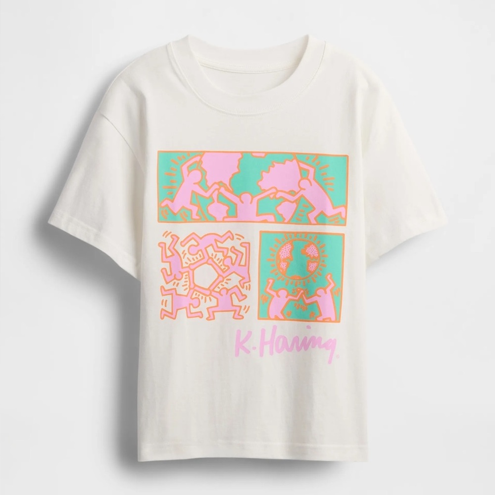 GAP x Keith Haring Art Girl Streetwear Y2K Indie Style Wearable Art Minimalist - Picture 4 of 8
